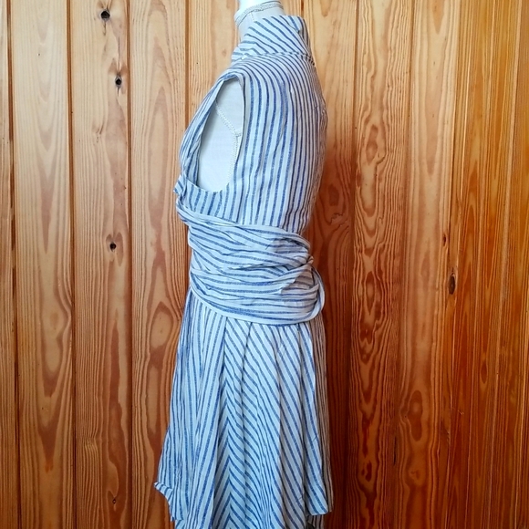 Anthropologie Asymmetric French Blue Stripe Wrap Tunic/Dress - Picture 8 of 15